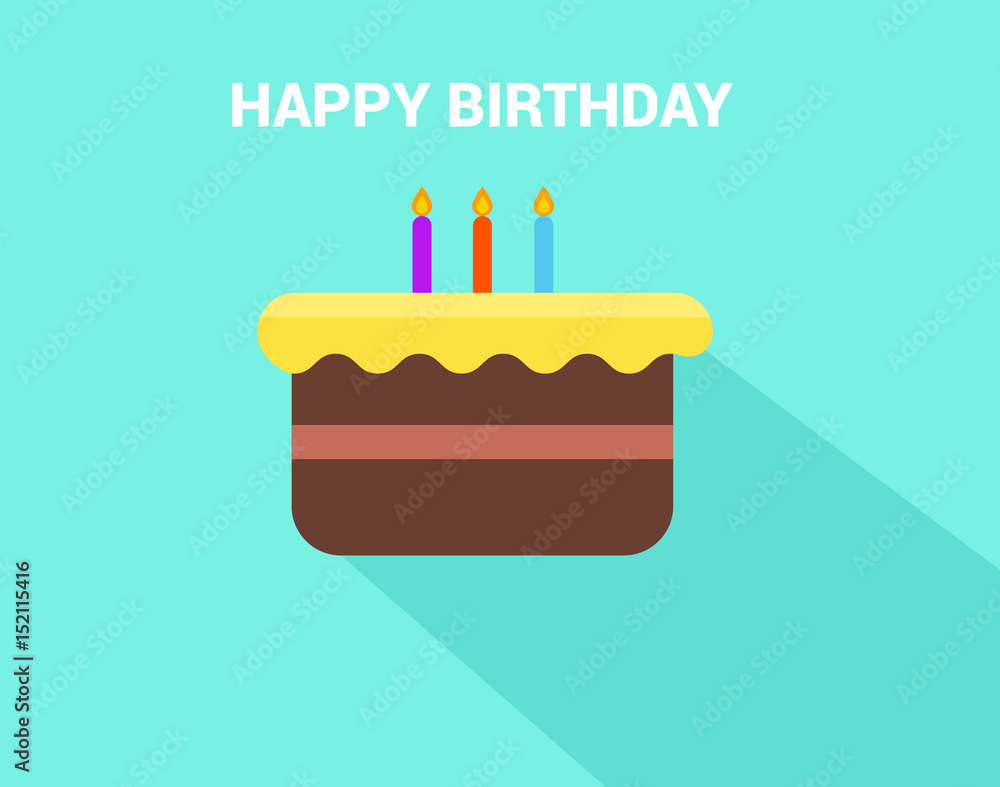 Flat Birthday cake with Flat Birthday cake with