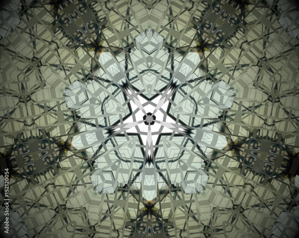 Abstract extruded mandala 3D illustration Abstract extruded mandala 3D illustration