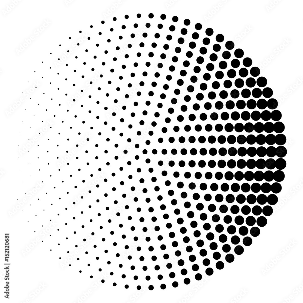 Halftone circle background, halftone dot pattern