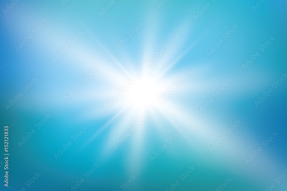bright sun on blue sky background with lens flare
bright sun on blue sky background with lens flare