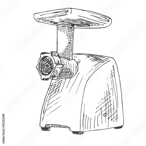 Mincer isolated on white background. Vector illustration of a sketch style.