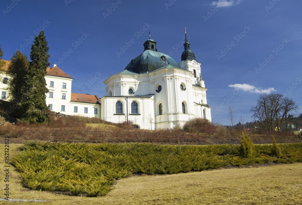 Pilgrimage Church and monastery in Krtiny, Czech Republic