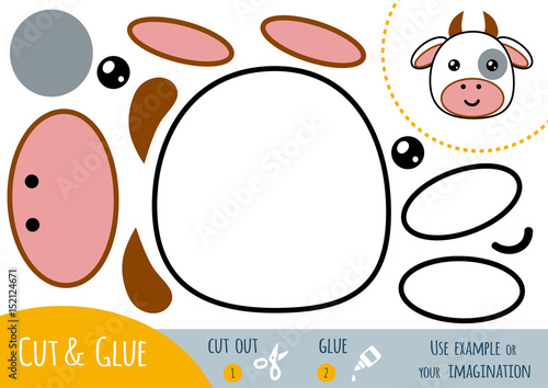 Education paper game for children, Cow