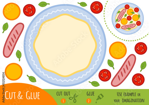 Education paper game for children, Fried egg