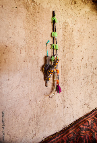 Traditional Bellows for inflating the fire in the fireplace, Morocco photo