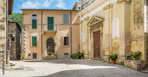 Small square in Roviano  comune in the Metropolitan City of Rome in the Italian region Latium  located about 45 kilometres northeast of Rome.