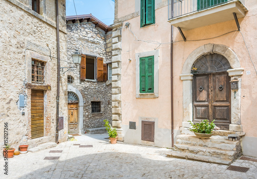 Small square in Roviano  comune in the Metropolitan City of Rome in the Italian region Latium  located about 45 kilometres northeast of Rome.