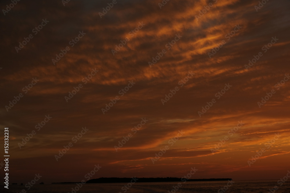 Dark red sky at sunset Dark red sky at sunset