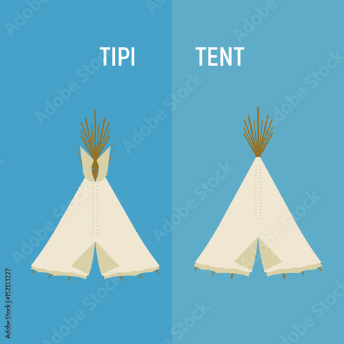 Tourist Indian or tipi tents for outdoor recreation.