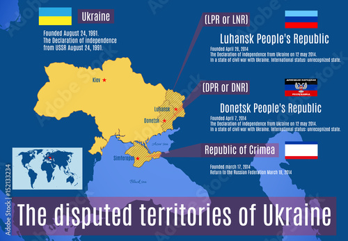 The disputed territories of Ukraine.