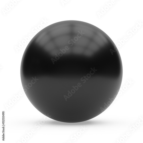 3d black sphere on white background