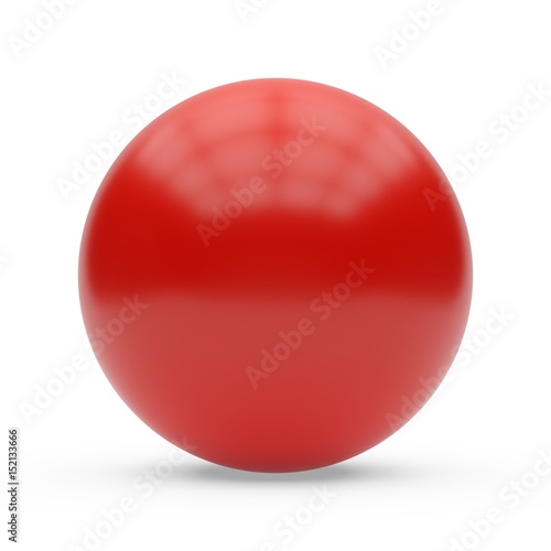 3d red sphere on white background
