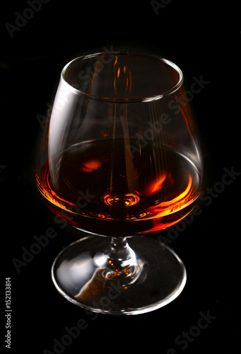 elegant glass with whiskey