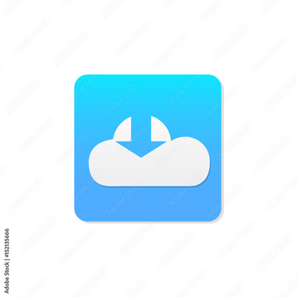 Flat Cloud download icon vector Flat Cloud download icon vector