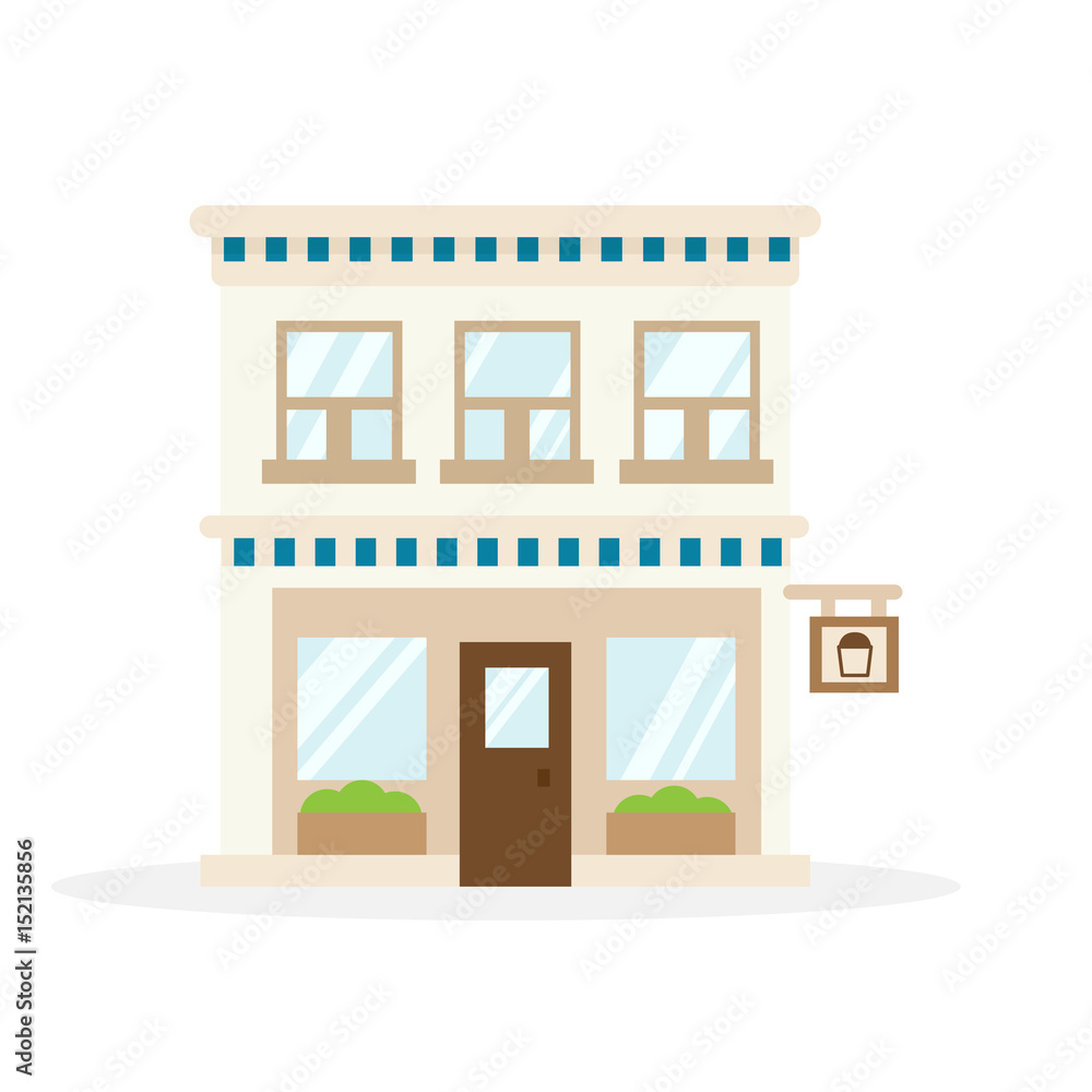 Obraz premium Store house flat design vector illustration