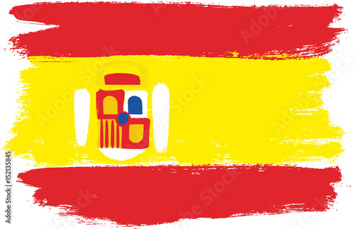 Spain Flag Vector Hand Painted with Rounded Brush