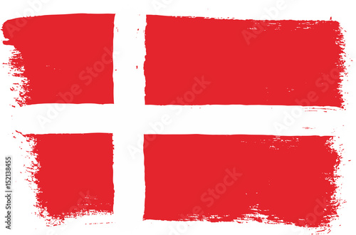 Denmark Flag Vector Hand Painted with Rounded Brush