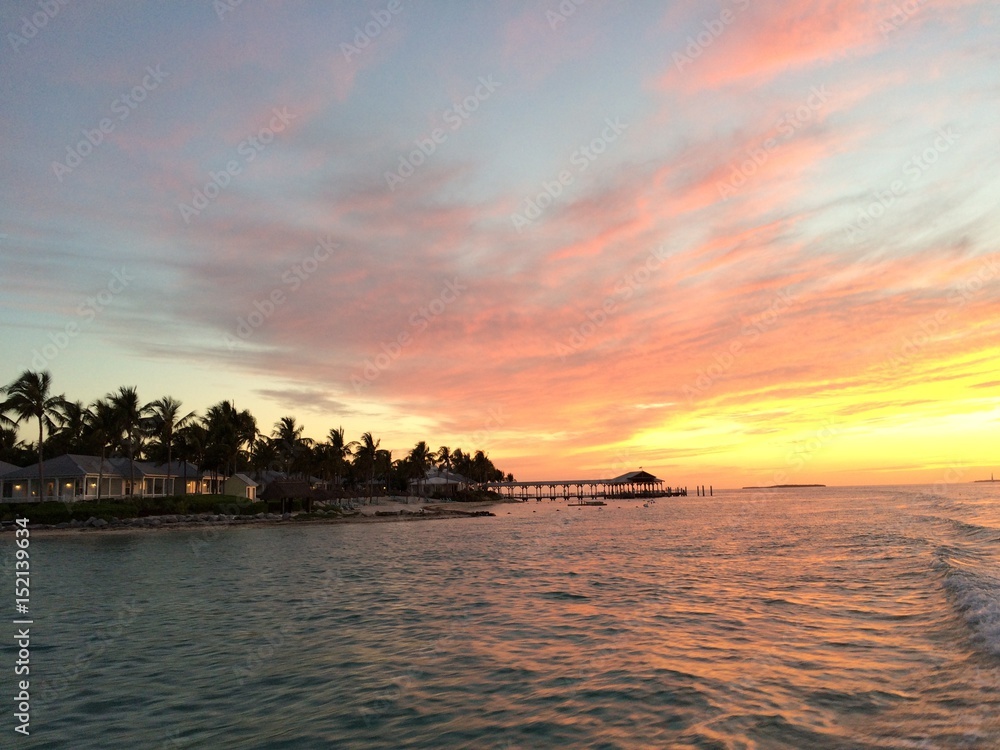 Naklejka premium Island in amazing sunset light