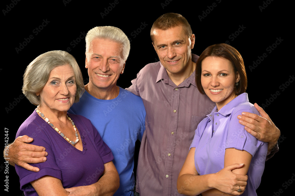 Happy parents with grown-up children Happy parents with grown-up children