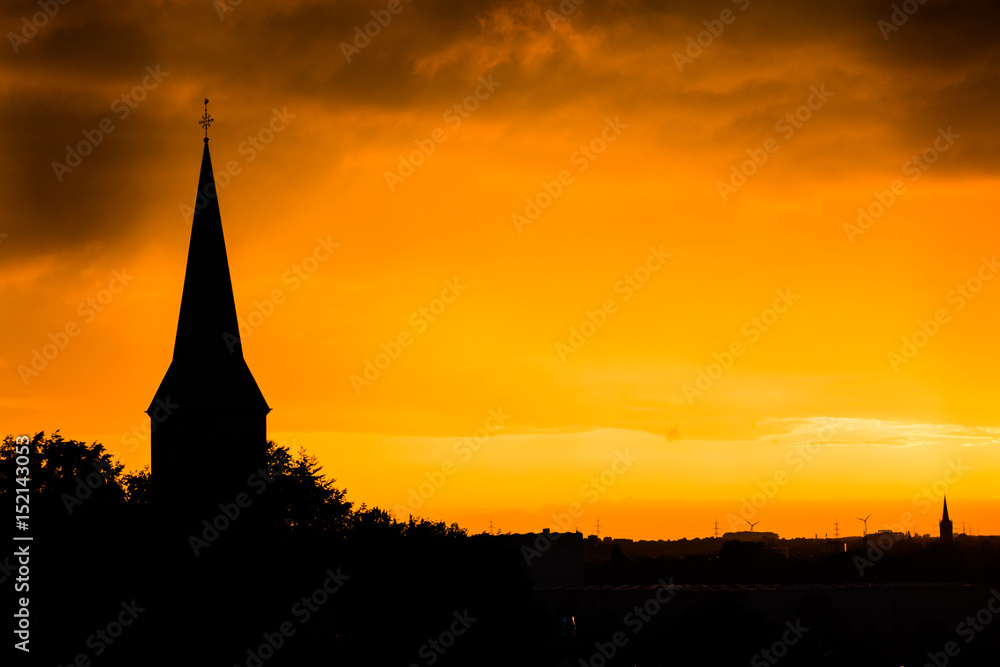 Obraz premium Eschweiler im Abendrot