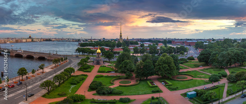 Peter-Pavel's Fortress. Trinity Bridge. St. Petersburg. Neva River.