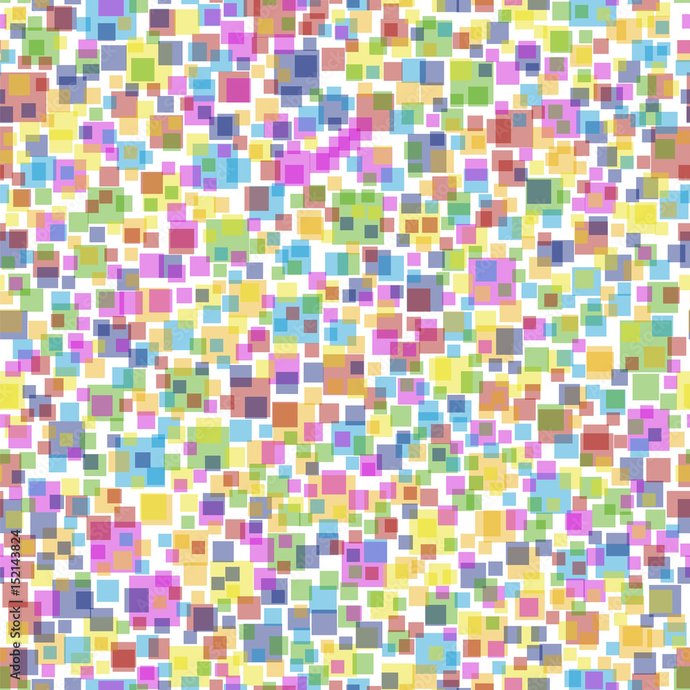Fototapeta premium Colored Squares Seamless Pattern. Abstract Transparent Colorful Background