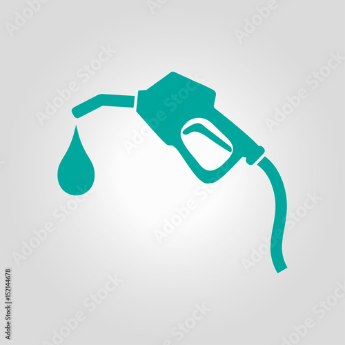 Gasoline pump nozzle sign.Gas station icon. Flat design style.