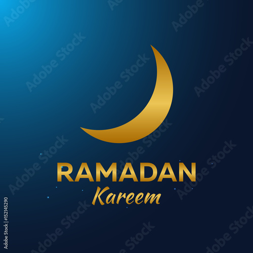 Ramadan Kareem. Ramadan Mubarak. Greeting card. Arabian night with Crescent moon. photo