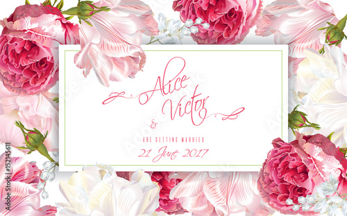 Rose wedding invitation