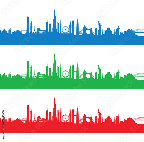 Set of cityscapes
