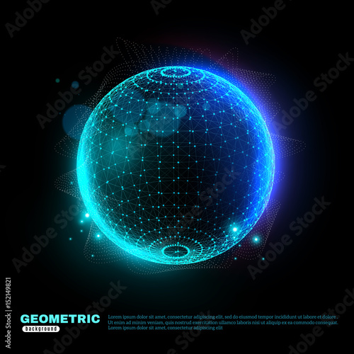 Geometric Glowing Sphere Background poster