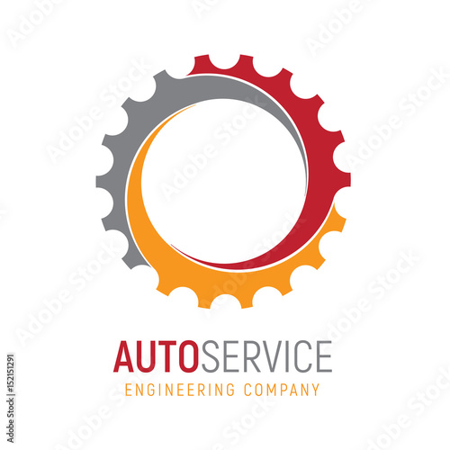 Gear logo template. Logotype for