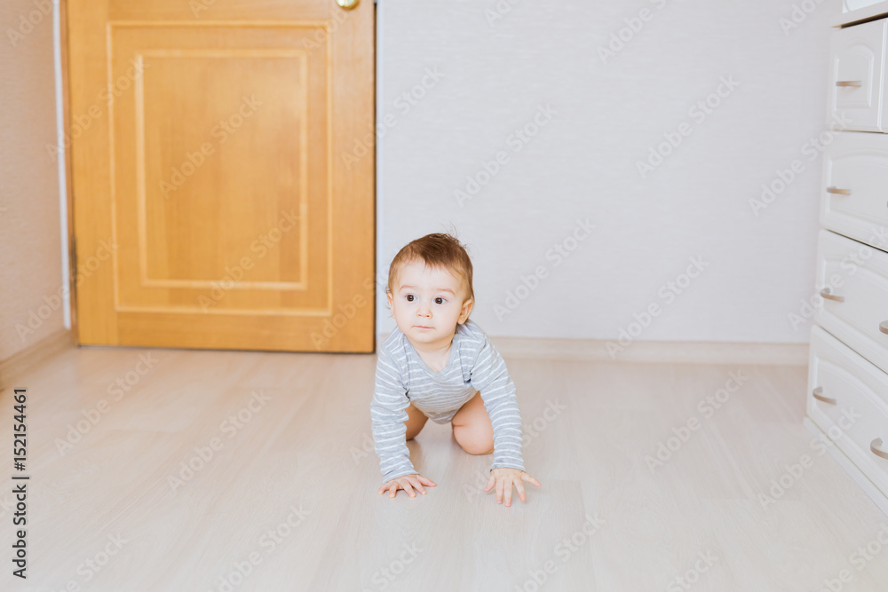 Portrait of a crawling baby boy Portrait of a crawling baby boy