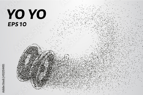Yo yo of the particles. Yo yo consists of small circles and dots. Vector illustration.