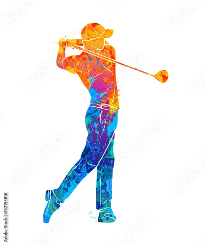 Obraz Sylwetka Sport Golf