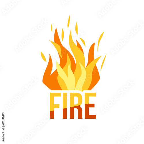 Red Fire icon isolated on background. Modern simple, flat blazing flame sign. 