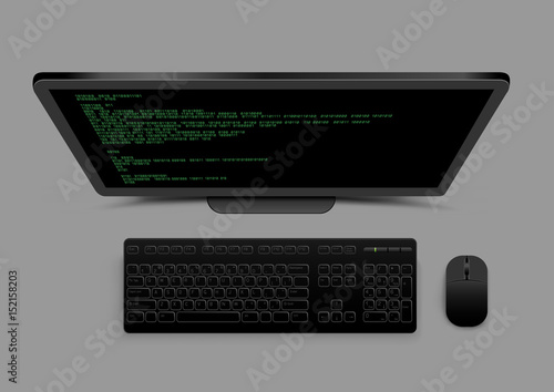 Black computer from above