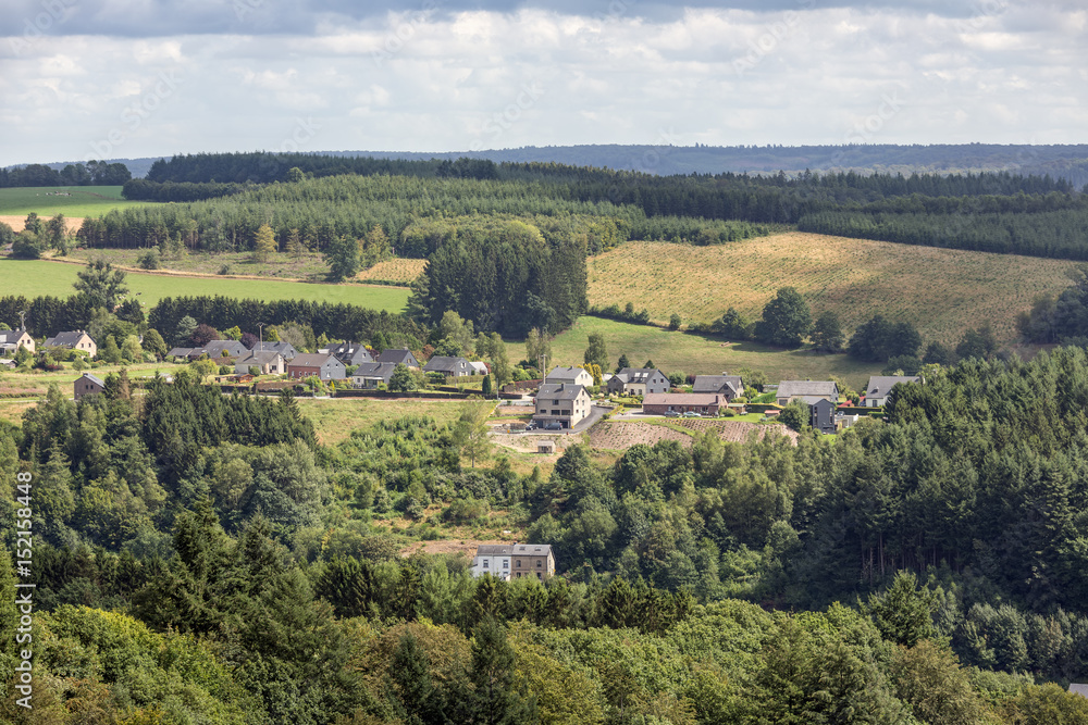 Fototapeta premium Aerial view countryside near Bouillon in Belgium