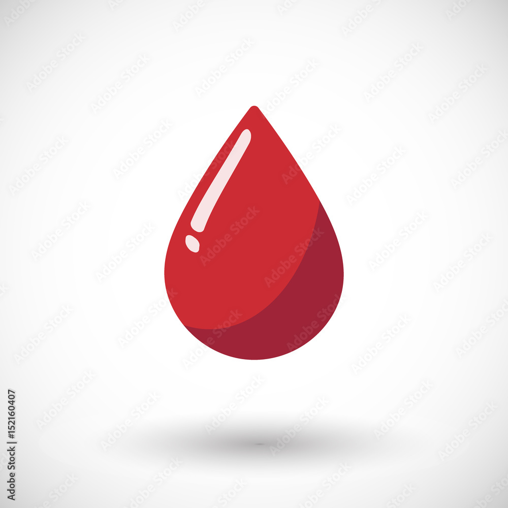 Blood drop flat vector icon