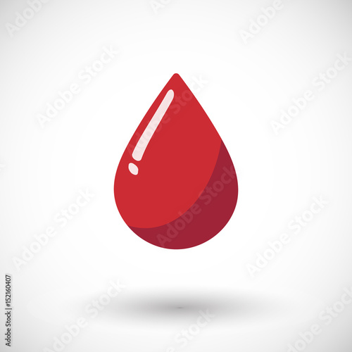 Blood drop flat vector icon
