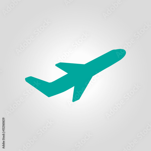 Airplane flight tickets air fly travel takeoff silhouette element. Plane symbol. Travel icon. Flat design. 