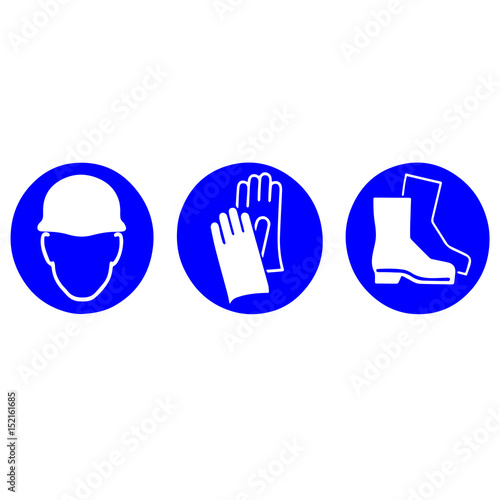 Personal protective equipment: helmet, gloves, boots