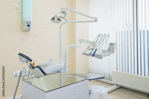 dental clinic interior with modern dentistry equipment