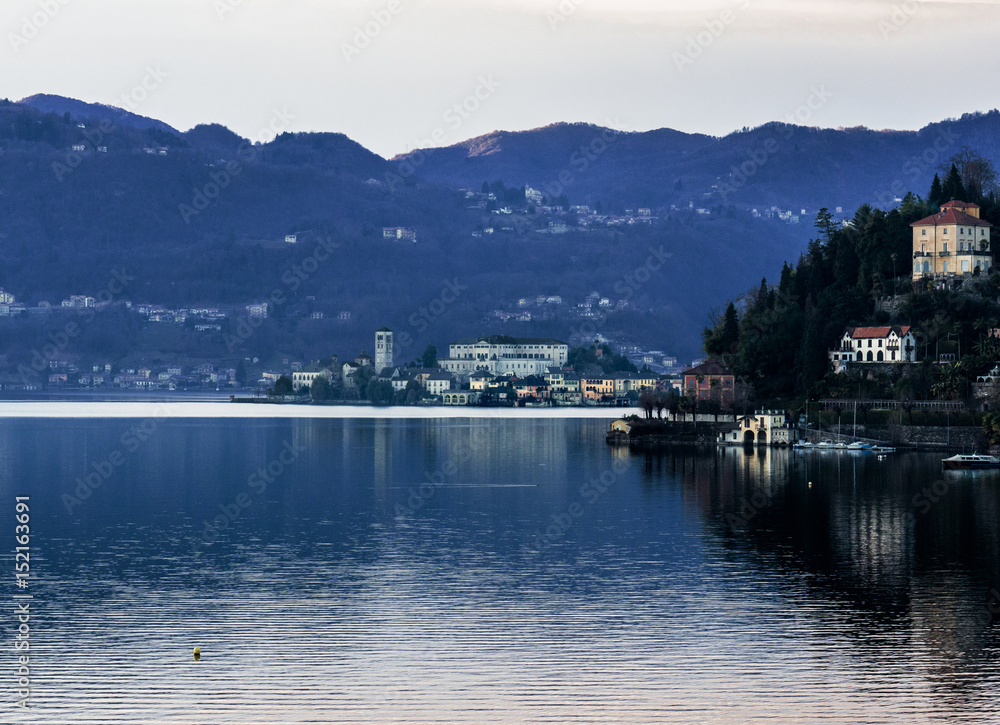 Naklejka premium San Giulio island, pearl of Orta lake