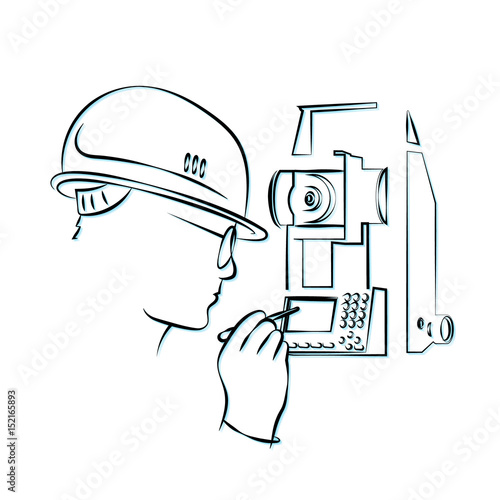 Surveying and geodetic instrument silhouette