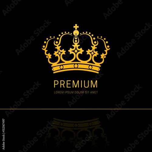 Vintage Crown abstract Logo design. King and Queen Royal symbol. Premium and luxury Logotype concept icon vector template.