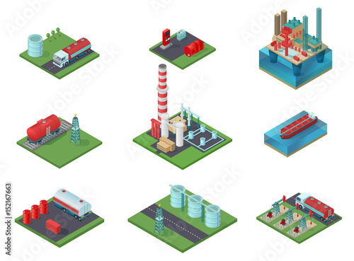 Isometric Oil Industry Set