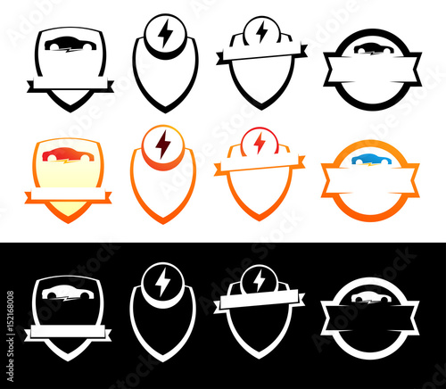 Set of Emblems with Electri...