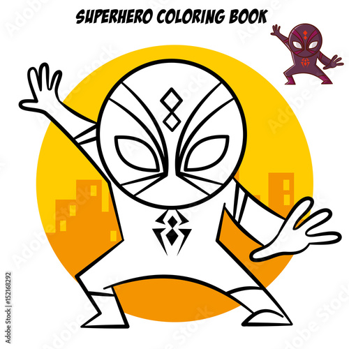 Superhero Coloring Book. Comic character isolated on white background