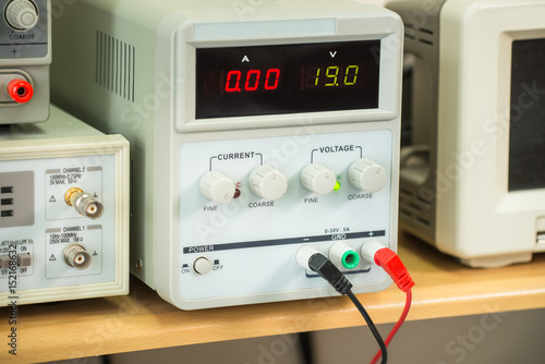 Laboratory power supply, professional equipment, closeup